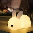 thumbnail image 2 of Luz de noche con forma de conejo de silicona Lámpara de guardería para bebés jinwen Luz nocturna de silicona, 2 of 8
