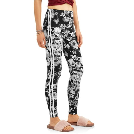 Juniors' Side Stripe Sueded Jersey Ankle Leggings (Prints & Solids)