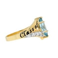 thumbnail image 2 of JackAni 10k Gold Simulated Aquamarine March Birthstone 2026 Class Graduation Ring - Size 9.75, 2 of 5