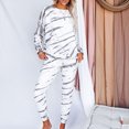 thumbnail image 5 of Women’s Tie Dye Two Piece Pajamas Set Long Sleeve Pullover Sweatshirt with Long Pants Cozy Sleepwear Loungewear, 5 of 7