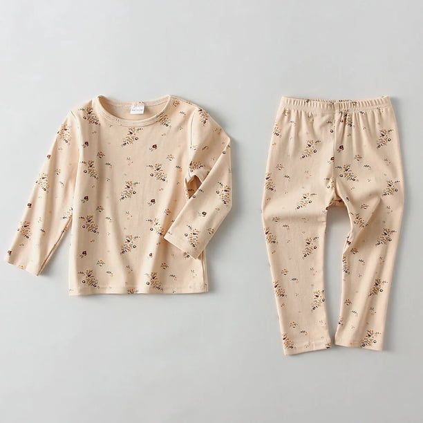 Conjunto de pijamas navideños para niños y niñas, ropa de algodón para niños, ropa de casa de otoño, conjuntos de ropa clásica de Navidad para bebés