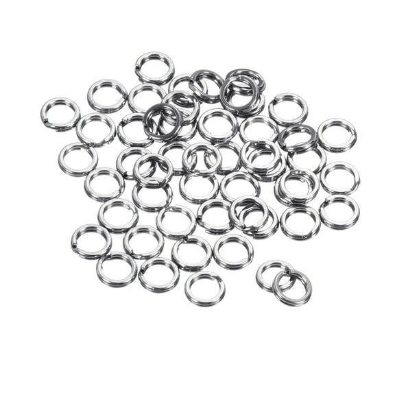 Uxcell 0.6mm x 4.5mm Fishing Split Rings, 100 Pack 304 Stainless Steel Double Flat Ring for Saltwater Freshwater