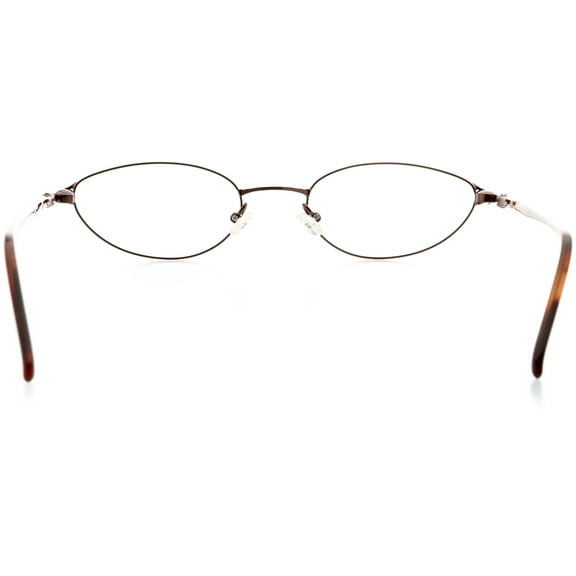 Unisex Clip-On Eyewear - Oval Shape, Metal Full Rim, Espresso