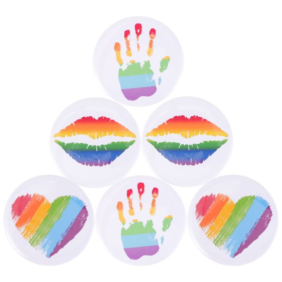 MasteelfCA 6pcs Rainbow Lapel Pin Progress Pride Brooches Clothes Brooch Badges for Hat Suit