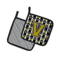 thumbnail image 2 of Letter V Football Blue and Gold Pair of Pot Holders, 2 of 2