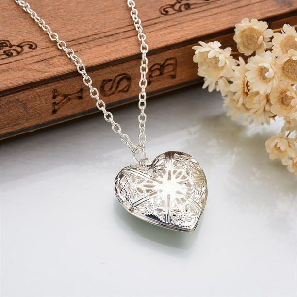 DPTALR Heart pendant 1 Slot Photo Frame Pendant Necklace Jewelry