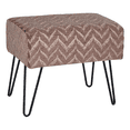 thumbnail image 4 of Home Soft Things Jacquard Chenille Stool Chair Upholstered Footrest Ottoman with Black Metal Legs and Padded Seat, Arusha-Light Brown, 19" x 13" x 17", 4 of 9