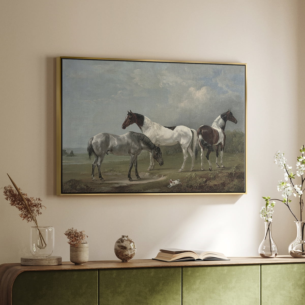 Vintage Animal Print-XX By Wexford Home Framed in Gold Wood Gallery Wrapped Canvas 17 in. x 25 in.