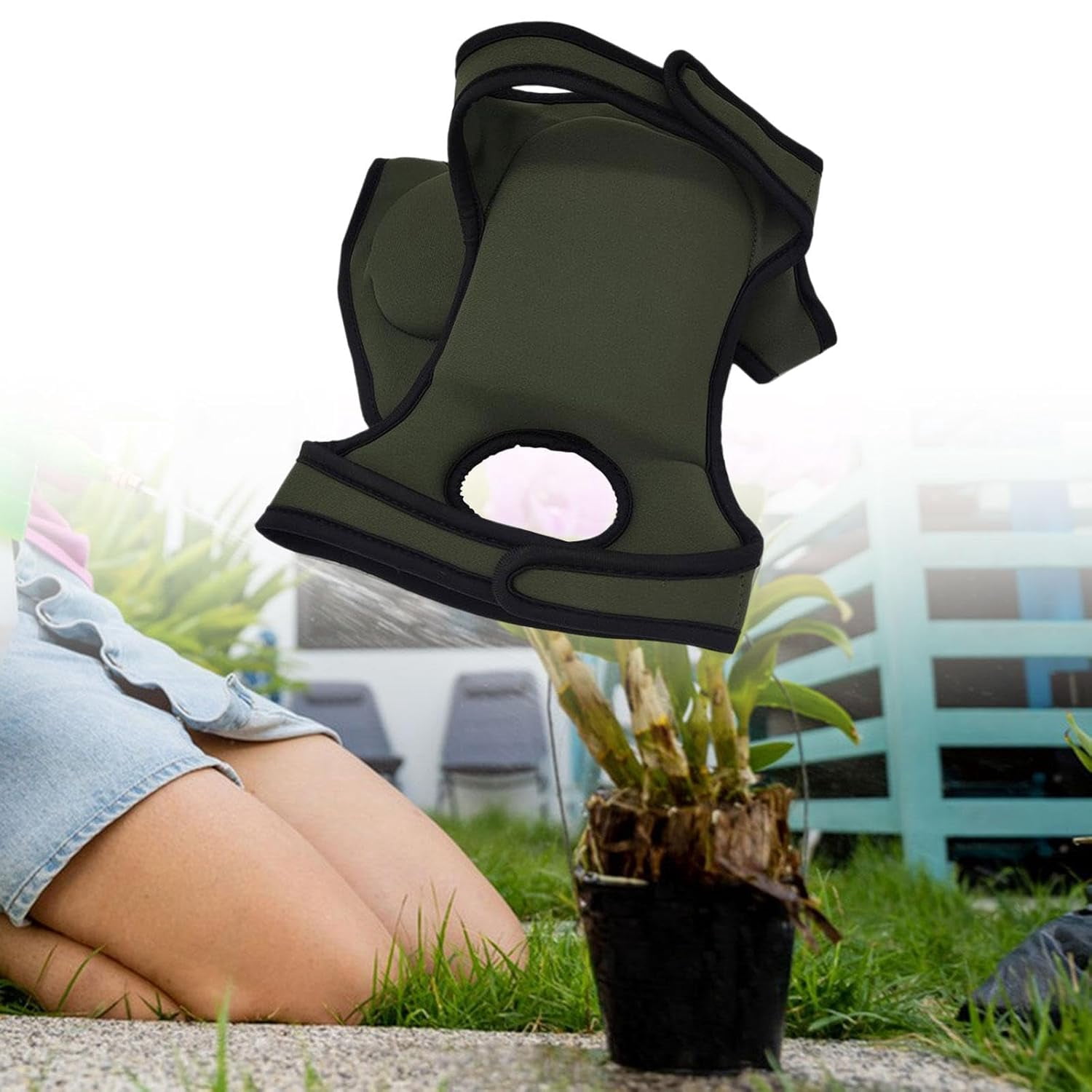 2 Pieces Gardening Knee Pads Flooring Kneepads Practical Kneeling Pad Knee Protectors for Garden Work, Floor House Cleaning, Green
