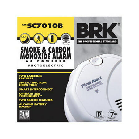 BRK Hard-Wired w/Battery Back-up Electrochemical/Photoelectric Smoke and Carbon Monoxide Detector - Case Of: 1; Each Pack Qty: