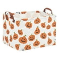 thumbnail image 1 of Home Textile Storage, Storage Case - Dienrx Halloween Storage Basket Pumpkin & Pattern Canvas Storage with Handles Rectangle Storage Organizer Cubes for Living Bedroom Home, 1 of 9