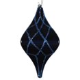 thumbnail image 1 of Vickerman MT198431D 8 in. Midnight Blue Candy Glitter Net Drop Ornament, 1 of 1
