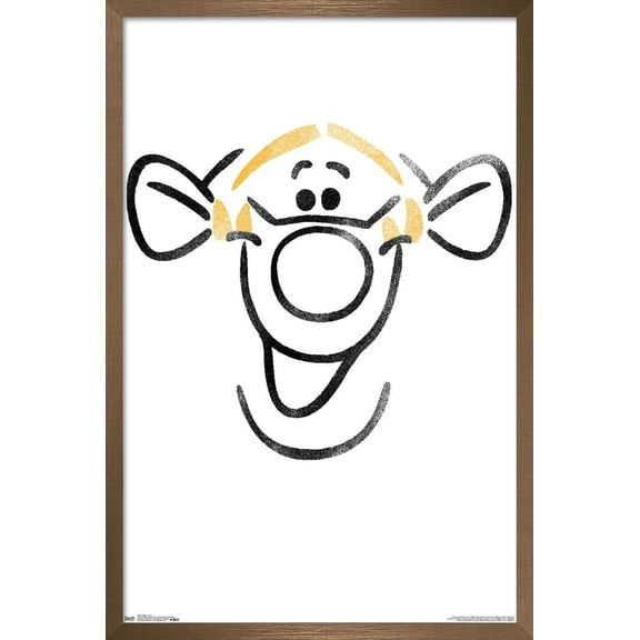 Disney Winnie The Pooh - Tigger - Face Wall Poster, 14.725" x 22.375", Framed