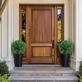 thumbnail image 3 of 25.59 Inch Artificial Olive Boxwood Topiary Ball Tree, Set of 2 Artificial Shrub Bushes with Ground Spike, UV Resistant Faux Evergreen Tree for Front Porch, Patio, Garden Decor, 3 of 7