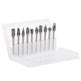 thumbnail image 3 of 10Pcs Rotary Burr Bits Single Flute Roughing Grind Cutter Tungsten Steel Alloy Carving Tools, 3 of 5