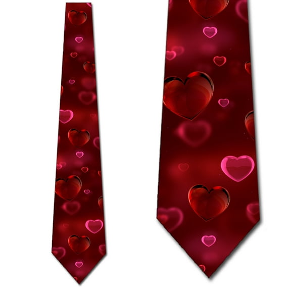 Valentine's Day Ties Mens Hearts Necktie by Three Rooker