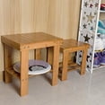 thumbnail image 6 of Bamboo Bench Stool, 10 inch Wooden Foot Step Stool for Bedroom Kitchen Mudroom Foyer Entryway Small Bench Shoe Stool, 6 of 8