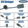 thumbnail image 3 of Novelty Lights 25 Feet C9/E17 Intermediate Base Christmas Stringer, Vintage Holiday Hanging Light String, 12" Spacing, SPT-1 20 Gauge Brown Wire, 3 of 4