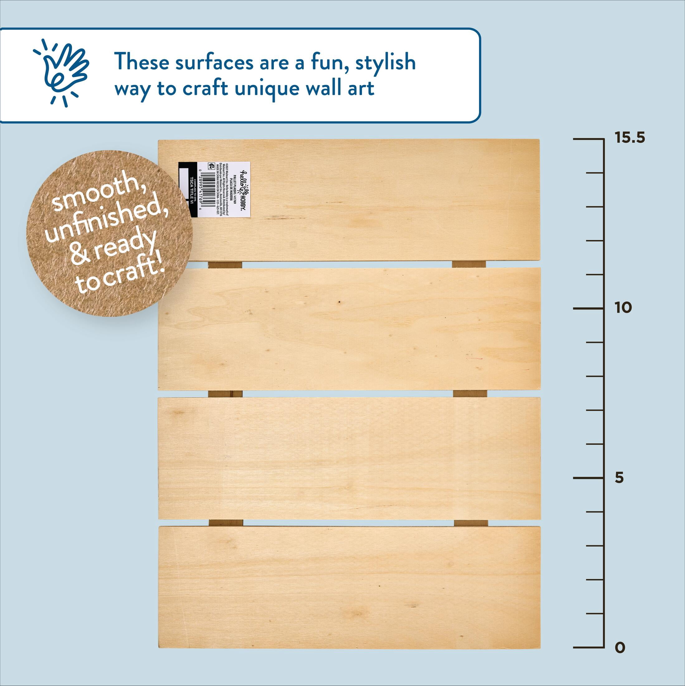 Hello Hobby Large Wood Pallet Plaque, 15.9" x 11.9"