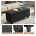 thumbnail image 6 of WDZS 43 Inches Storage Ottoman Bench, Upholstered Tufted End of Bed Storage Bench, Large Ottoman Foot Rest with Legs, Load up to 800 lb, for Living Room, Bedroom, Entryway, Black, 6 of 8