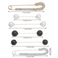 thumbnail image 2 of pitrice 6 Pcs/set Sweater Brooch Pin Scarf Shawl Pearl Rhinestone Clip Clothes Breast Badge Pin, 2 of 4