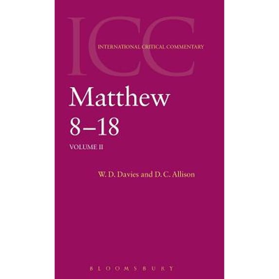Pre-Owned Matthew 8-18: Volume 2 (Hardcover) by W D Davies, Christopher M Tuckett, Jr