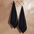 thumbnail image 3 of GLAMBURG Premium Cotton Oversized 2 Pack Bath Sheet 35x70 - 100% Pure Cotton - Ideal for Everyday use - Ultra Soft & Highly Absorbent - Machine Washable - Black, 3 of 6