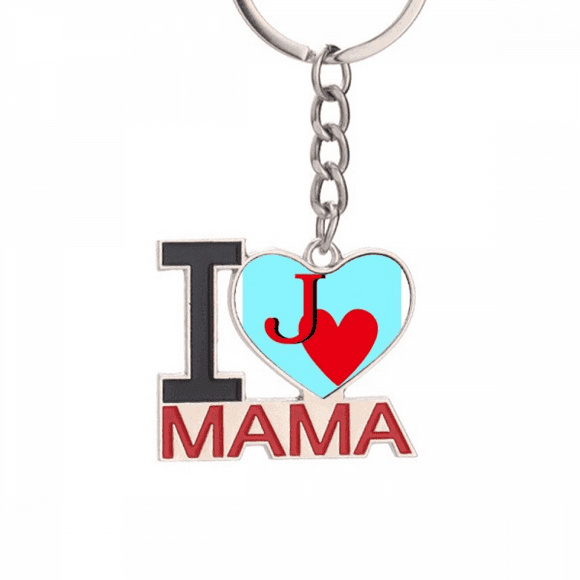 Love Jack Heart J Poker Keychain Metal Keyring Holder Love MAMA Mother