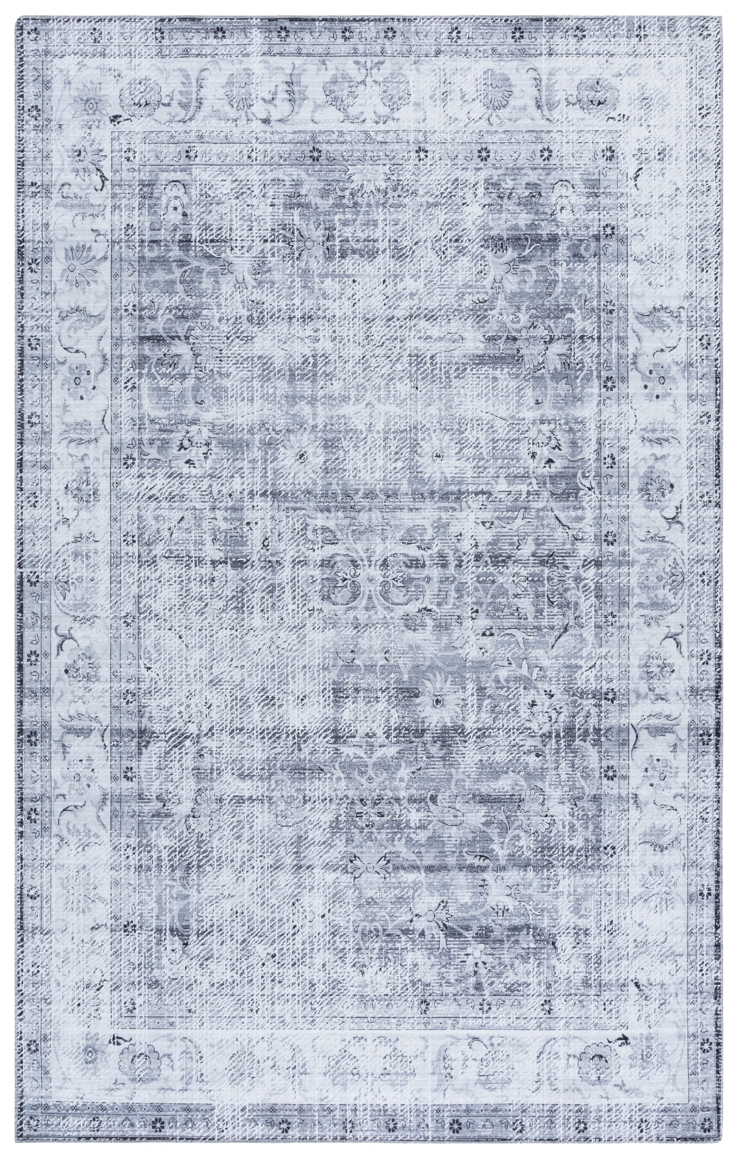 Safavieh Arizona Aria Distressed Machine Washable Area Rug, Gray/Beige, 6' x 9'