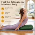 thumbnail image 6 of Yoga Bolster Pillow,Washable Velvet Cover, for Restorative Yoga Meditation, Foam particles + silk floss, with handles, Removable washable velvet cover, 25"x12"x5"curved wedge for support and stretch, 6 of 7