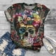 thumbnail image 2 of De Camiseta blusa con estampado 3D de manga corta para mujer de talla grande, 2 of 6
