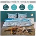 thumbnail image 5 of 3 Pcs Soft Bedding Set, Includes 1 Duvet Cover with Zipper And 2 Pillow,Shams Starfish Beach King(102"×90"), 5 of 8