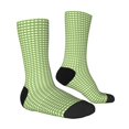 thumbnail image 4 of Yiaed Green Gingham Print Great elasticity Crew Socks Sports socks for Men and Women, 4 of 5