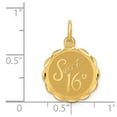 thumbnail image 2 of 14K Yellow Gold Charm Pendant Themed 16 23 mm 15 Sweet Sixteen Disc, 2 of 2