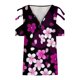 thumbnail image 4 of Moda mujer elegante sexy media manga Ｖ-cuello cremallera impresión ahueca hacia fuera camiseta blusa Tops Pompotops hfajkhk128936, 4 of 5
