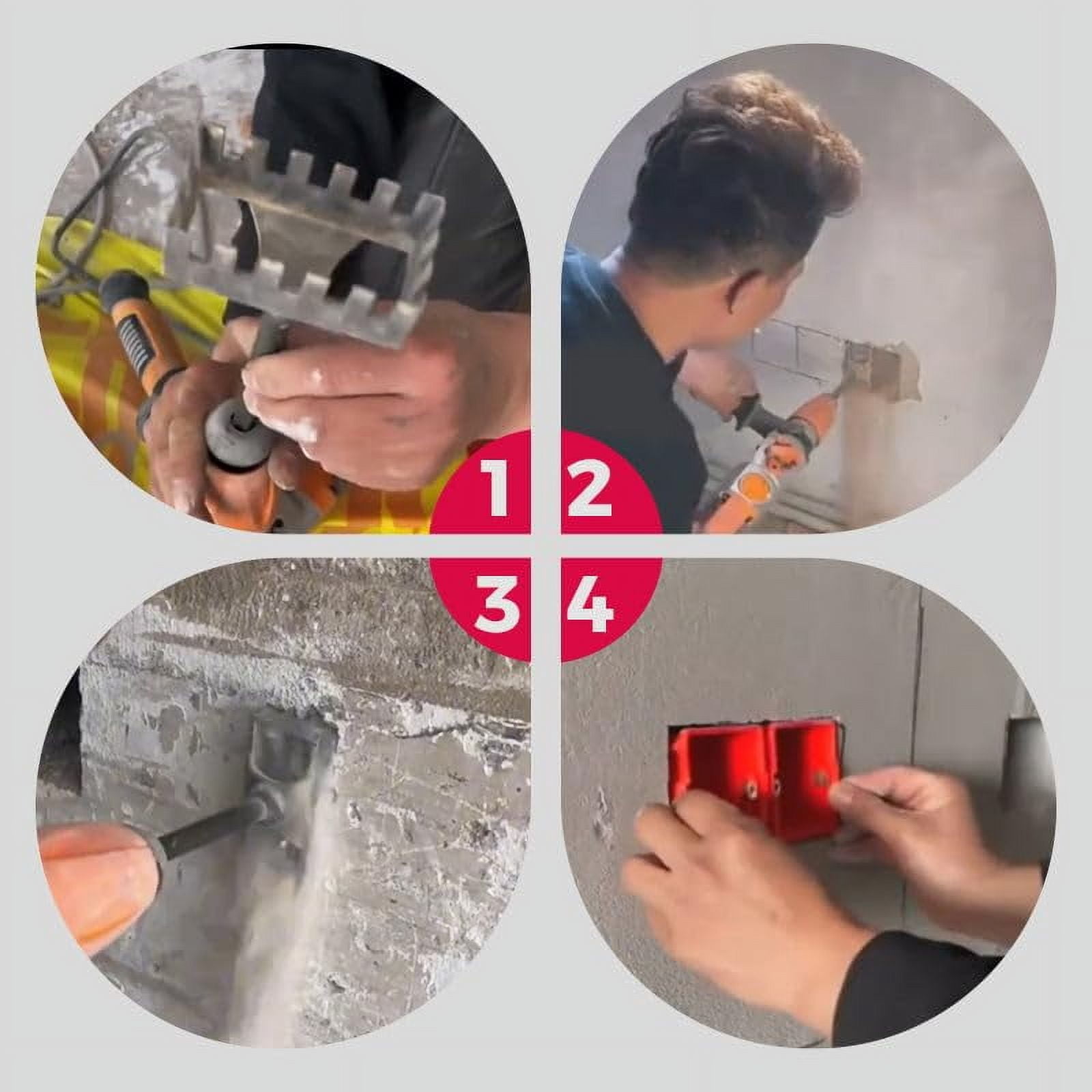 Creative Square Hole Cutter for Electrical Box, Rectangle Slot Cutter, Electrical Box Cutout Saw Socket Slot Cutter, Portable and Easy One Step Hole Cutting Tool for Wood, Drywall