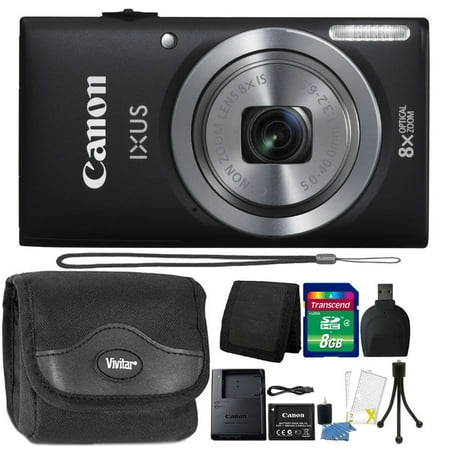 - Canon IXUS 185 / ELPH 180 20MP 16x ZoomPlus Black Digital Camera with 8GB Top Accessory Kit