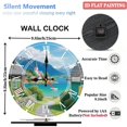 thumbnail image 2 of Wooden Wall Clock with Lakeside Village Scenery Print Roman Numerals for Artistic Home Decor, Battery Operated(AA Batteries Not Inclued), Silent Movement, Accurate Time, Size 9. 8in/25cm, 2 of 8