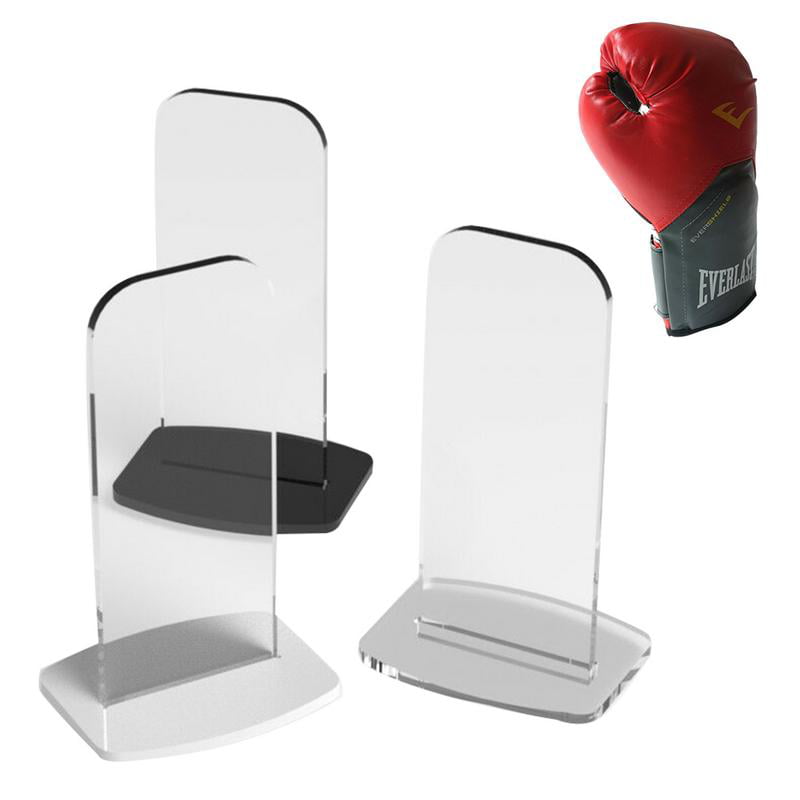 Transparent/Black/White 2PCS Boxing Glove Display Stand Acrylic Sturdy Beautiful Glove Holder Signed Autographed Shelf