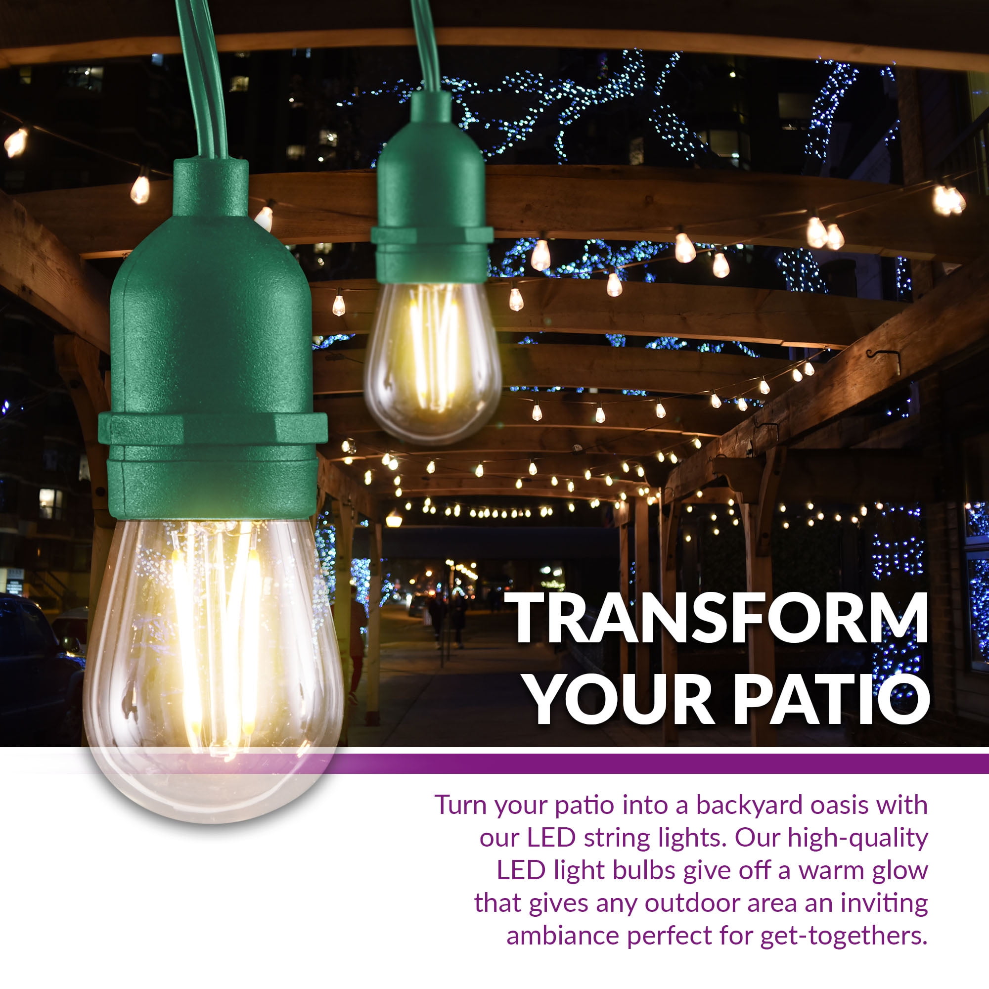 Newhouse lighting outdoor string clearance lights with hanging sockets