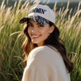 thumbnail image 3 of Vintage Two-Tone Women's Baseball Cap, Mommin Trucker Hat for Women & Men, Adjustable Baseball Cap, Mother Day Ponytail Hat, 3 of 15