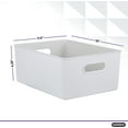 thumbnail image 2 of Superio Ribbed Plastic Storage Basket Organizer (4 Pack), 15 Liter Classic Closet Storage Bin for Shelf, Desk, Pantry – Store Toys, Clothes, Cosmetics, Stationary – White Smoke, 2 of 7