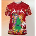 thumbnail image 5 of Camiseta con estampado de dibujos animados de Papá Noel para hombre, Tops sueltos de manga corta con cuello redondo, ropa informal de moda para niños, Navidad y Año Nuevo, 5 of 5