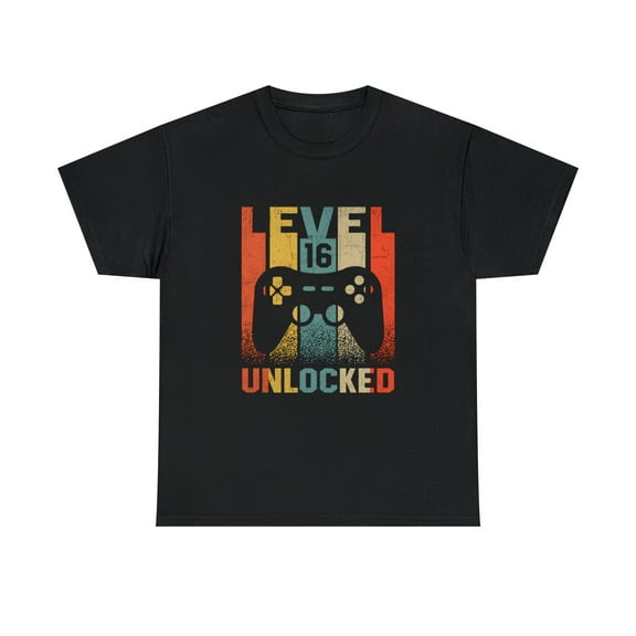 16 Year Old Boys Level 16 Unlocked 16th Birthday Video Gamer T-Shirt