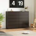 thumbnail image 3 of LAFGUR 5 Drawer Dresser for Bedroom, Modern Chest of Drawers, Wood Living Room Storage Cabinet,Brown, 3 of 10