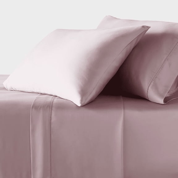 Twin/Twin XL 320 Thread Count TENCEL Lyocell Sheet Set Cooling Satin Weave 3pc Rose Ash