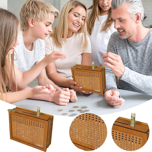 Pntutb Home Storage Clearance Home Counter Wooden Piggys Bank Wooden Crafts Decorative Gift Wooden Piggys Bank with Counter Piggys Bank Non-Openable Piggys Bank Savings Goal Big Save