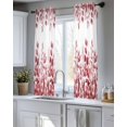thumbnail image 5 of Pink Red Eucalyptus Leaves Sheer Curtains 54 Inch Length 2 Panels Set for Living Room/Bedroom, Watercolor Spring Summer Botanical Kitchen Curtains Grommet Curtains Window Treatments 42"x54"x2, 5 of 7