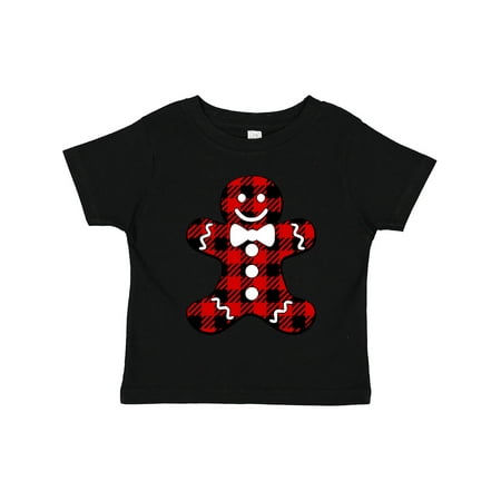 Inktastic Buffalo Plaid Gingerbread Man Boys or Girls Toddler T-Shirt