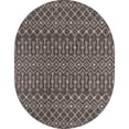 thumbnail image 1 of Unique Loom Outdoor Trellis Geometric Rug 7' 10 x 10' Oval Charcoal Gray/Beige, 1 of 2